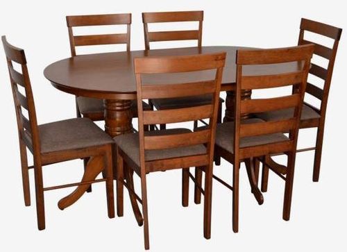 купить Комплект стол и стулья Evelin di Costacurta стол HV-24V Burnish Oak + 6 стульев GLORIA Burnish Oak/Ekea12 Dark Brown в Кишинёве 