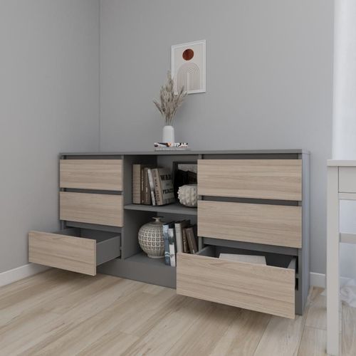 cumpără Comodă Smartex (16136) Т3 120cm Grafit+Stejar Deschis în Chișinău 