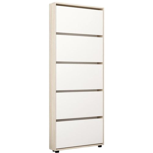купить Полка для обуви Mobildor-Lux Leo Slim 100x16x203H cm Sonoma/White в Кишинёве 