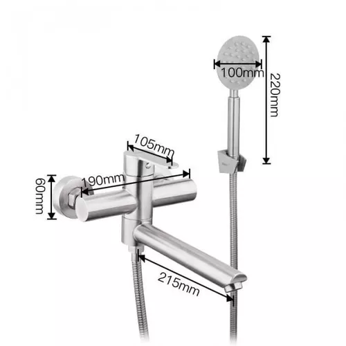 купить Смеситель для ванны Frap F 32801 (cada) INOX в Кишинёве 