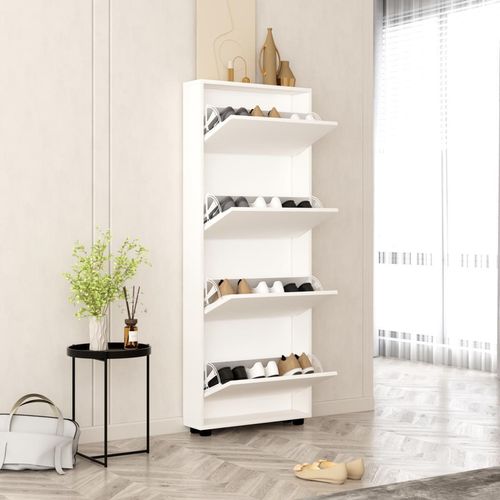 cumpără Raft pentru încălțăminte Mobildor-Lux Leo Slim 50x16x164H cm White/Sonoma în Chișinău 