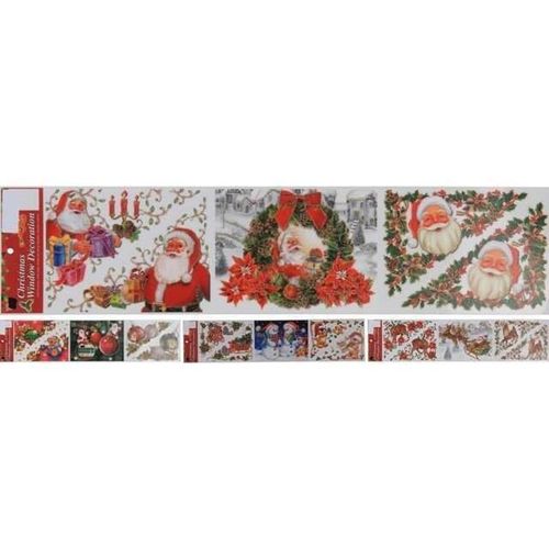 купить Новогодний декор Promstore 34391 Наклейки новогодние на окно 15x64cm с блестками в Кишинёве 