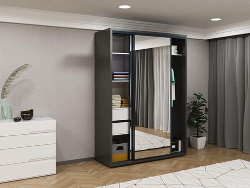 cumpără Dulap Bayro Parma 1600x2250x600 антрацит, купе în Chișinău 