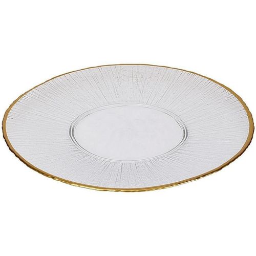 купить Тарелка Promstore 52423 de servire 31cm Golden Rim, sticla в Кишинёве 