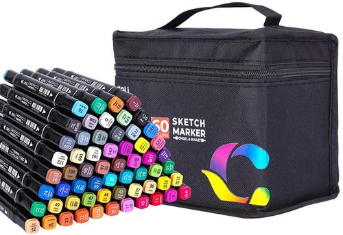 cumpără Set de creație Deli DLE70806-60 Set markere permanente, duble, 60 culori în Chișinău 