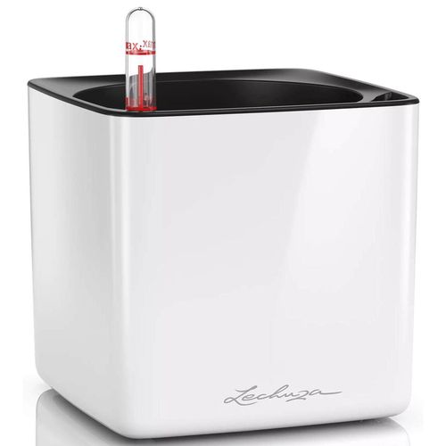 купить Цветочный горшок Lechuza Cube Glossy 14, White в Кишинёве 