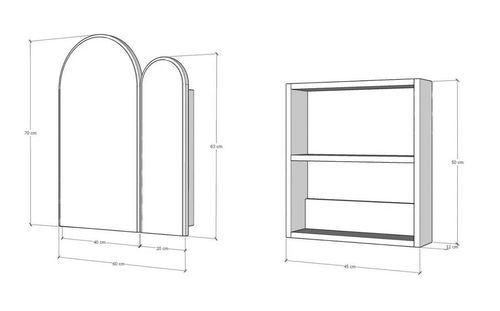 купить Зеркало для ванной Trendy Cabinet Classe-Negru в Кишинёве 