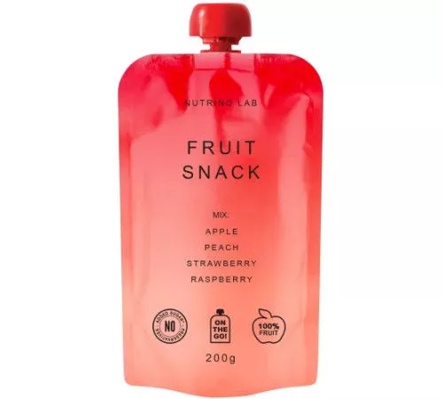 Пюре Nutrino Lab Fruit Snack яблоко-персик-клубника-малина 200 г 