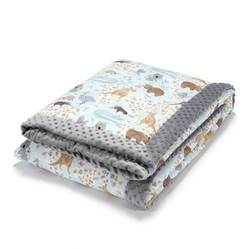 Одеяло La Millou велюр+хлопок Dundee & Friends Blue / Grey 140x200 см 