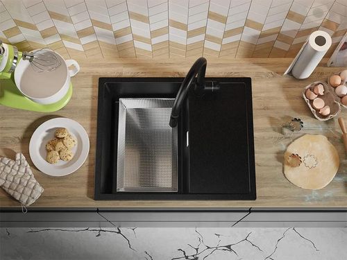 cumpără Chiuvetă bucătărie Primagran Ibiza 620-45 Black + accesorii 500x620 MI6KC în Chișinău 