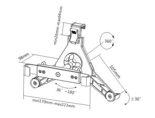 cumpără Brateck Tablet in Car Stand (Headrest) PAD4-12, Universal for 8.9"-10.4" tablets (suport auto universal pentru tetiera pentru tableta/держатель авто для подголовника для планшета) în Chișinău 