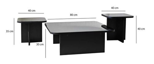 cumpără Măsuţă cafea Trendy Jazz, Negru, Fume, set în Chișinău 