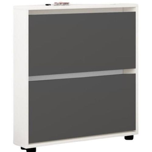 cumpără Raft pentru încălțăminte Mobildor-Lux Leo Slim 100x16x86H cm White/Anthracite în Chișinău 