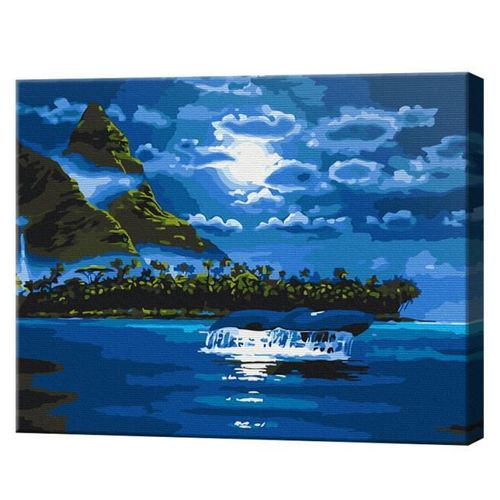 cumpără Tablou pe numere BrushMe BS33220 Pictura pe numere 40x50cm Eco Noapte cu luna în Chișinău 