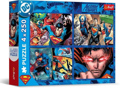 купить Головоломка Trefl 13340 Puzzles 4x250 The Courage of Superman Warner Superman в Кишинёве 