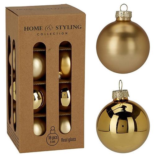 купить Новогодний декор Promstore 20289 Set globuri 16x50mm Gold, in cutie в Кишинёве 