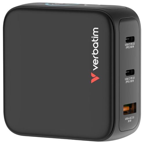 купить Зарядное устройство сетевое Verbatim VER_30239 Mini GaN Charger with Display 100W в Кишинёве 