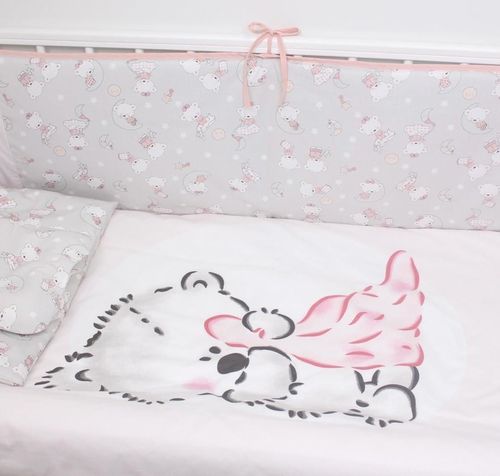 купить Детское постельное белье PernaMea Set lenjerie 8 piese Teddy love Pink (PM.100262/8) в Кишинёве 