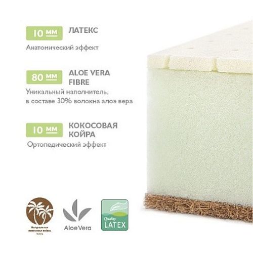 Saltea pentru copii Aloe Vera Oval 125x75x10cm 