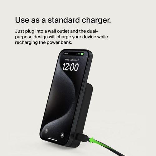 cumpără Acumulator extern USB (Powerbank) Belkin BPD008BTBK 10k Qi2 MagSafe Compatible Powerbank with kickstand, Black în Chișinău 