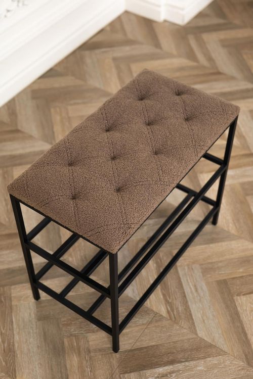 cumpără Raft pentru încălțăminte Nex Home Pantofar 3 nivele Teddy, metal, max.150kg, 80x32x52cm, 52 Maro în Chișinău 