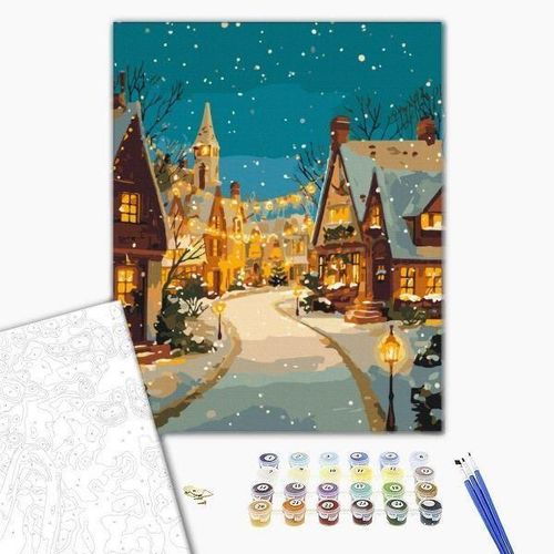 cumpără Tablou pe numere BrushMe BS54516FC 40x50cm (fără cutie) Clopoțelul Crăciunului în Chișinău 