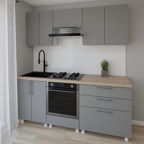 cumpără Mobilă pentru bucatarie Smartex (30137) K4 200сm Grafit în Chișinău 