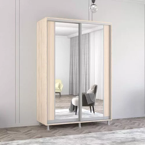 купить Шкаф Mobildor-Lux Арон с вертикальными зеркальными раздвижными дверями (170x60x210H см) Sonoma в Кишинёве 