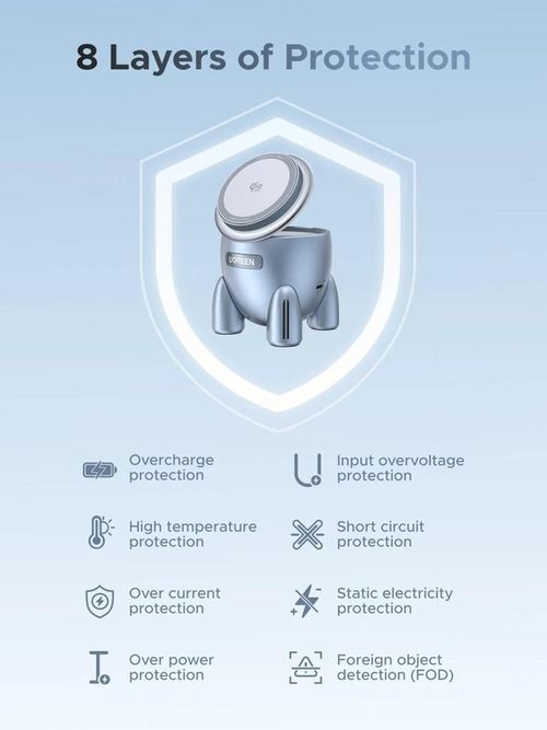 купить Зарядное устройство беспроводное Ugreen 65300 Magnetic 2-in-1 Rocket, Silver в Кишинёве 