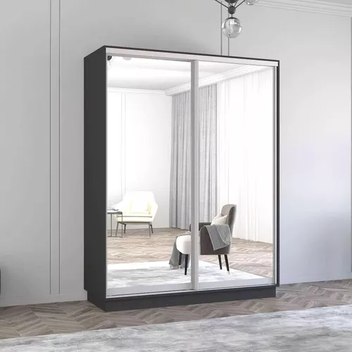 купить Шкаф Mobildor-Lux Fox uși glisante din oglinzi (170x60x230H cm) Anthracite в Кишинёве 