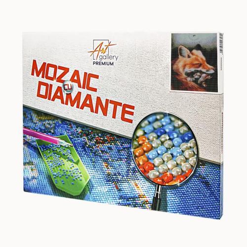 купить Картина по номерам Art Gallery XQB80225 Mozaic cu diamante 30x40cm Vulpea hatra в Кишинёве 