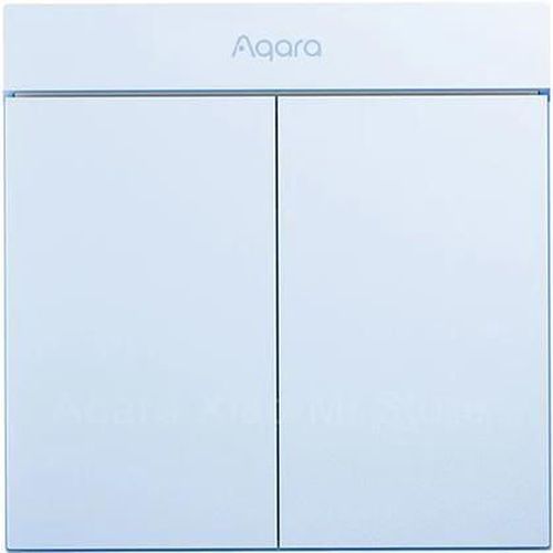купить Выключатель электрический Aqara by Xiaomi ZNQBKG25LM Blue H1M - 2 клавиши (c нулём) квадратный подрозетник в Кишинёве 