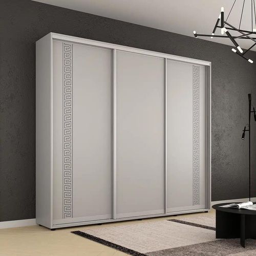 cumpără Dulap Mobildor-Lux Compact uși glisante PAL cu ornament grecesc (270x45x240H cm) Grey în Chișinău 