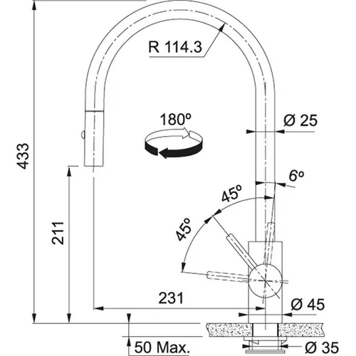 cumpără Bateria bucătărie Franke 115.0590.045 Eos Neo Extractibil Inox în Chișinău 