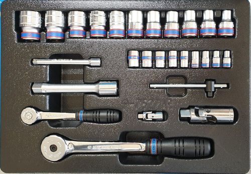 купить Набор ручных инструментов King Tony 9-7527MR набор 1/4" и 1/2" головок 6 гран. принадл. 27 пр. в Кишинёве 