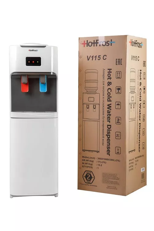 cumpără Cooler pentru apă HotFrost V115C + Butelie cu apă potabilă „Apă bună” (19 l) cadou în Chișinău 
