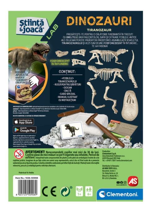 cumpără Joc educativ de masă Clementoni 1026-50908 Descopera Dinozaurul T-Rex în Chișinău 