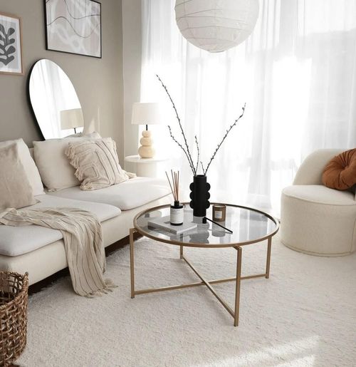 cumpără Măsuţă cafea Trendy Gold Sun S404F, Aur, fum 83x40x83cm în Chișinău 