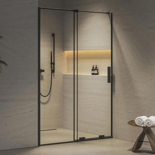 купить Перегородка для душевой кабины Ravak Shower door Roll 100x195 Black transparent RODP2-100 (X08VA0300Z1) в Кишинёве 