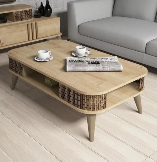 купить Журнальный столик Trendy Эйлюль, дуб 105x34x60 см в Кишинёве 