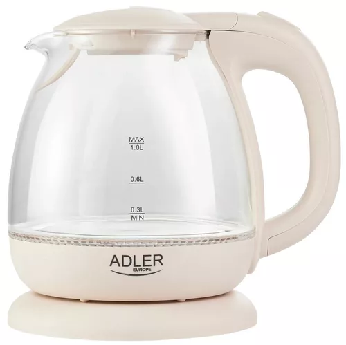 cumpără Fierbător de apă Adler AD 1283 Glass Сream în Chișinău 