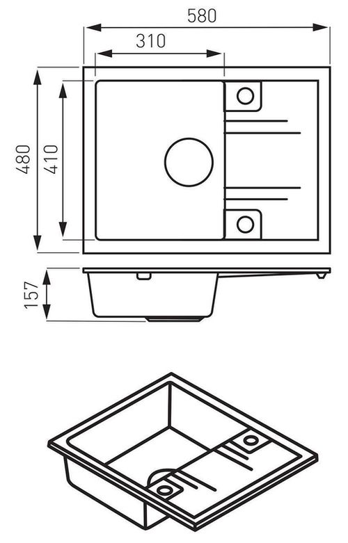 cumpără Chiuvetă bucătărie Ferro DRGM48/58GA 580x480 gri în Chișinău 