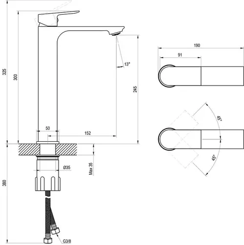 cumpără Baterie lavoar Ravak Baterie lavoar Plan 300mm chrome PN 015.00CR (X070507) în Chișinău 
