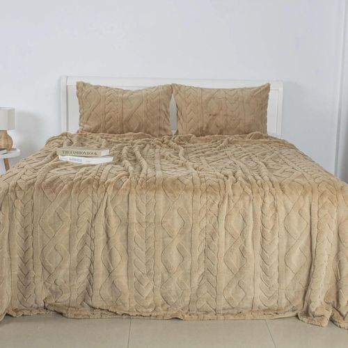 купить Домашний текстиль Relaxe Home 024558 Cuvertura Soft Angora 240x260, Beige в Кишинёве 