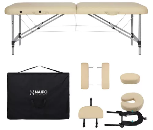 cumpără Masă de masaj Naipo MGBC-211H Cream 2 fold, Aluminium Feet în Chișinău 