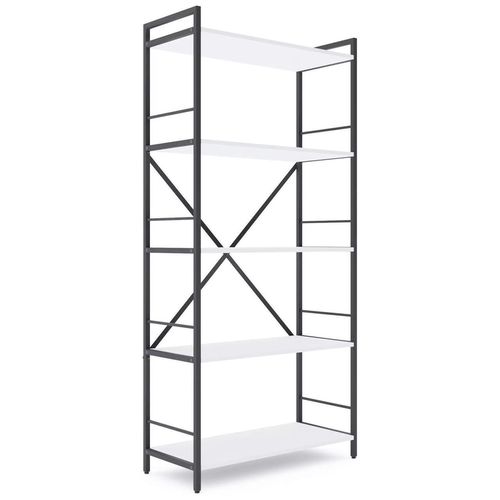 купить Офисный стеллаж Nex Home Raft metalic Loft 1700x800x350mm, 5 polite PAL, Anthracite/White snow в Кишинёве 