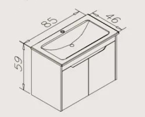 cumpără Dulap pentru lavoar Orka Lago 85 Brown Stone/White în Chișinău 