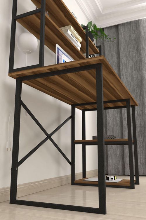 cumpără Masă de birou Fabulous Walnut/Black с надставкой în Chișinău 