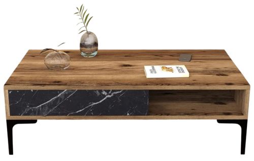 купить Журнальный столик Trendy Istanbul, Nuc, Marmura Neagra 105x32x60cm в Кишинёве 