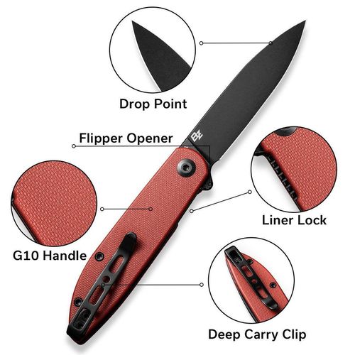 купить Нож походный Sencut S22019-3 Bocll II, G10 burgundy, liner lock в Кишинёве 